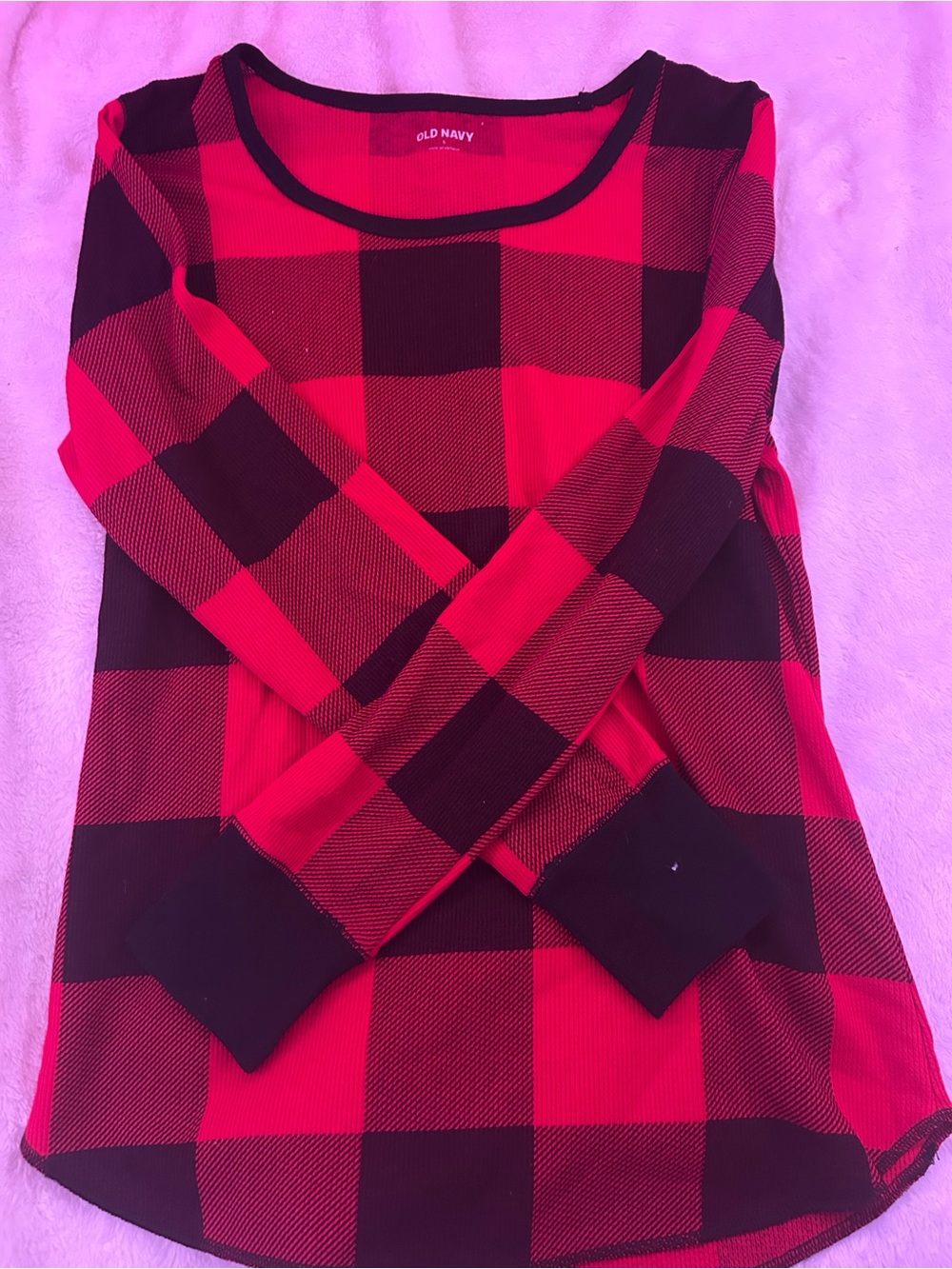 Old Navy Red and Black Buffalo Plaid Long Sleeve Shirt